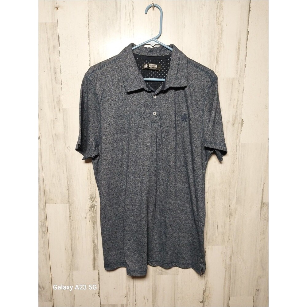Rugby University Navy Blue Collared Polo Short Sleeve Shirt Mens Large
